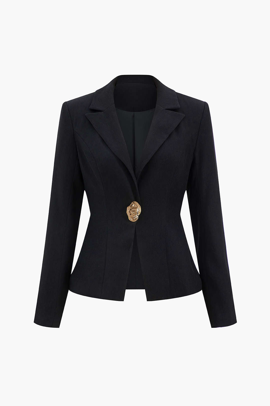 Notched Lapel One Button Blazer