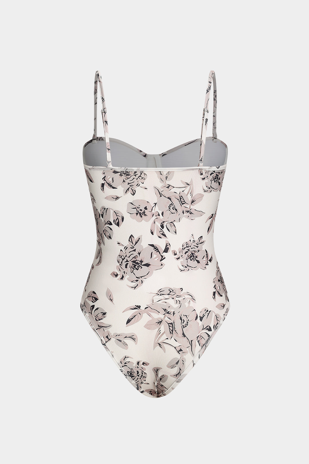 Retro Floral Print Corset Bustier Slip Bodysuit