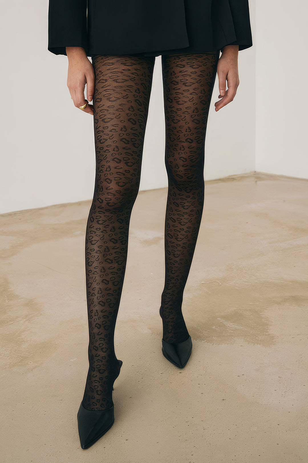 Sheer Abstract Pattern Tights