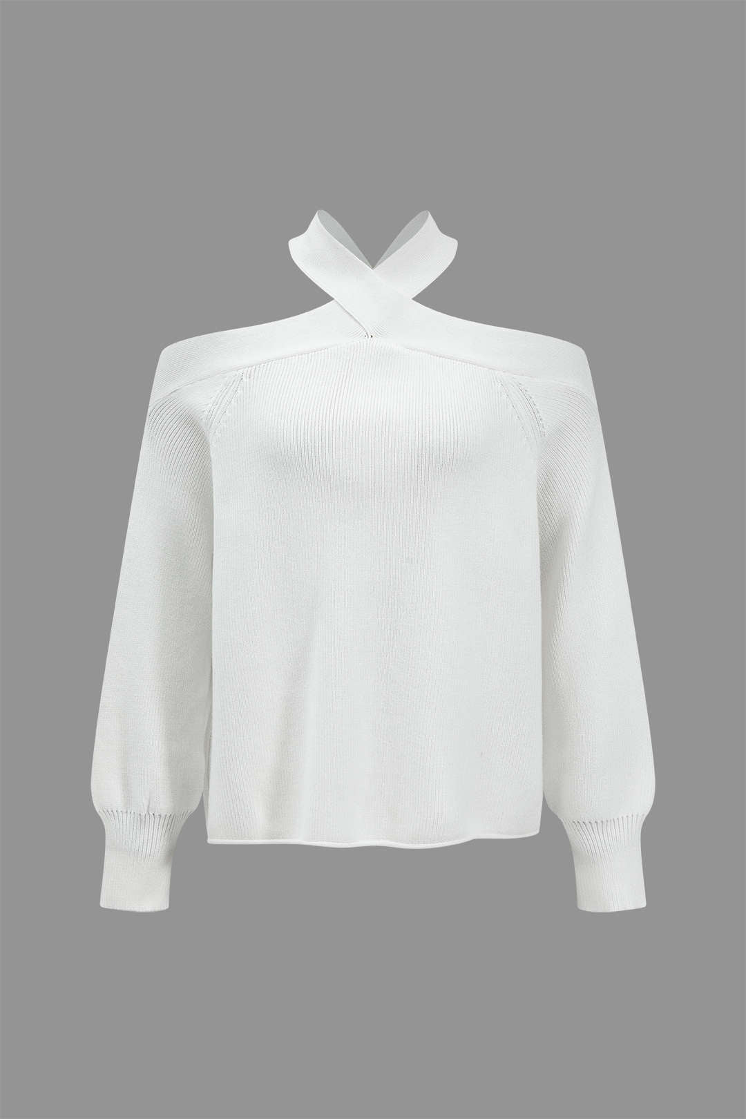 Basic Knitted Cut Out Long-Sleeve Top