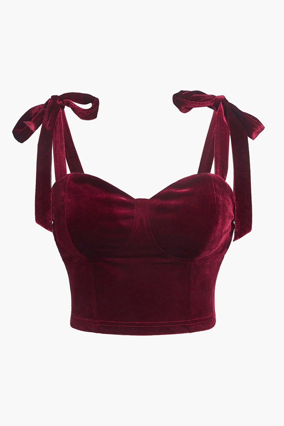 Plus Size Velvet Bow Tie-Up Cami Top