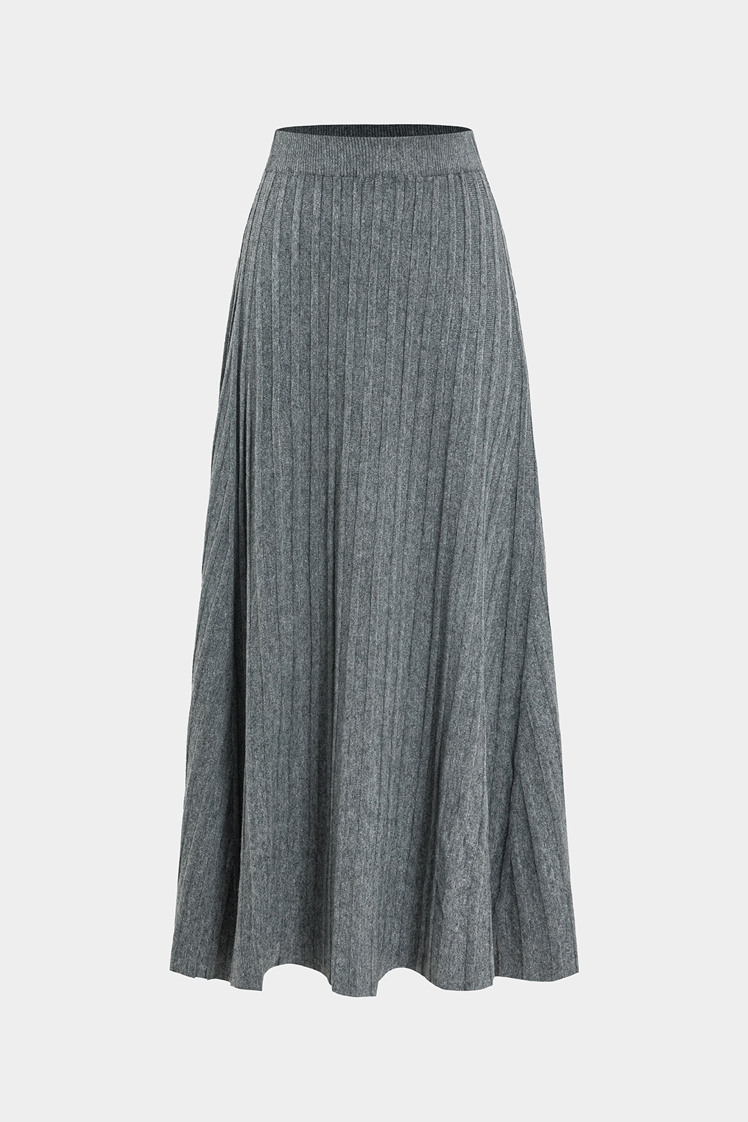 Solid High Waist Sweater Skirt