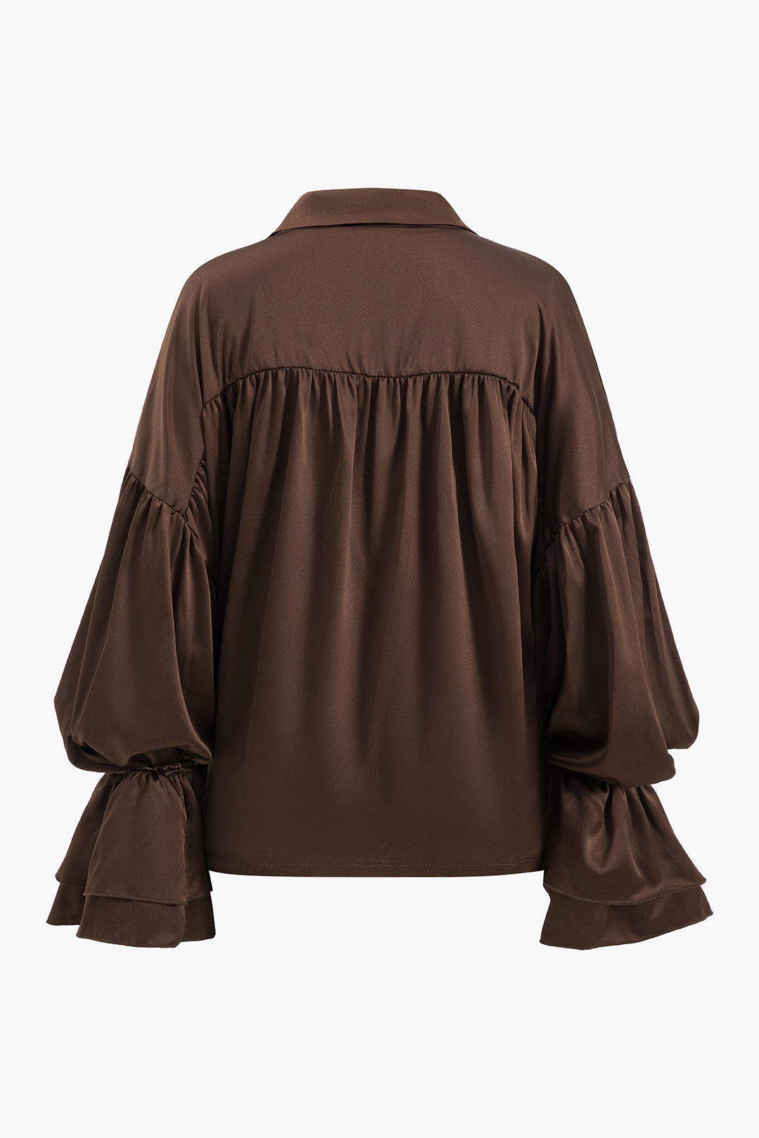 Satin Button Long-Sleeve Shirt