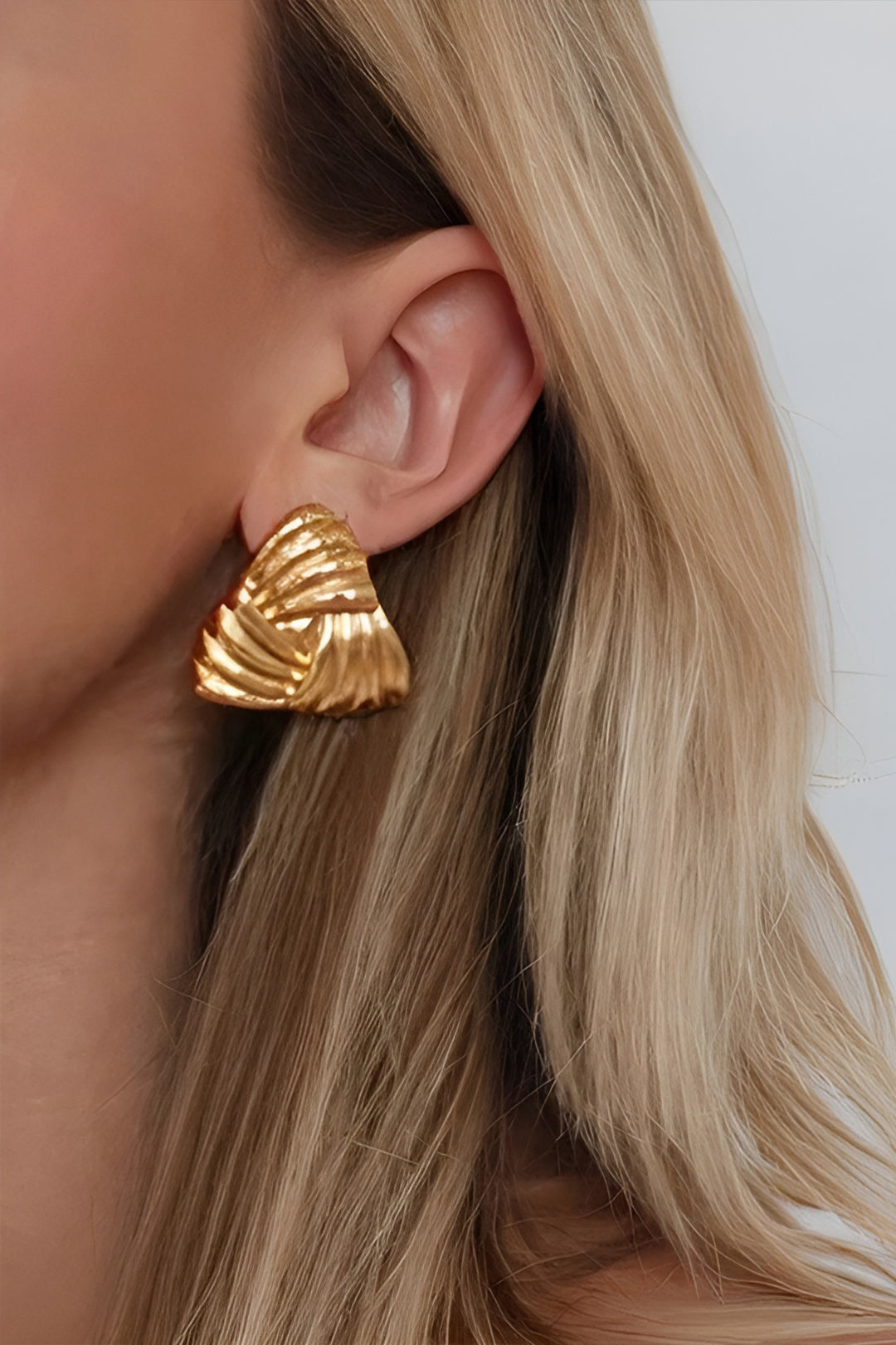 Triangle Ruffled Earring