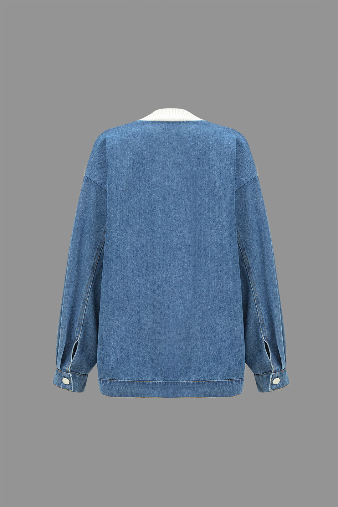 Denim Patchwork Pocket Sweater Cardigan