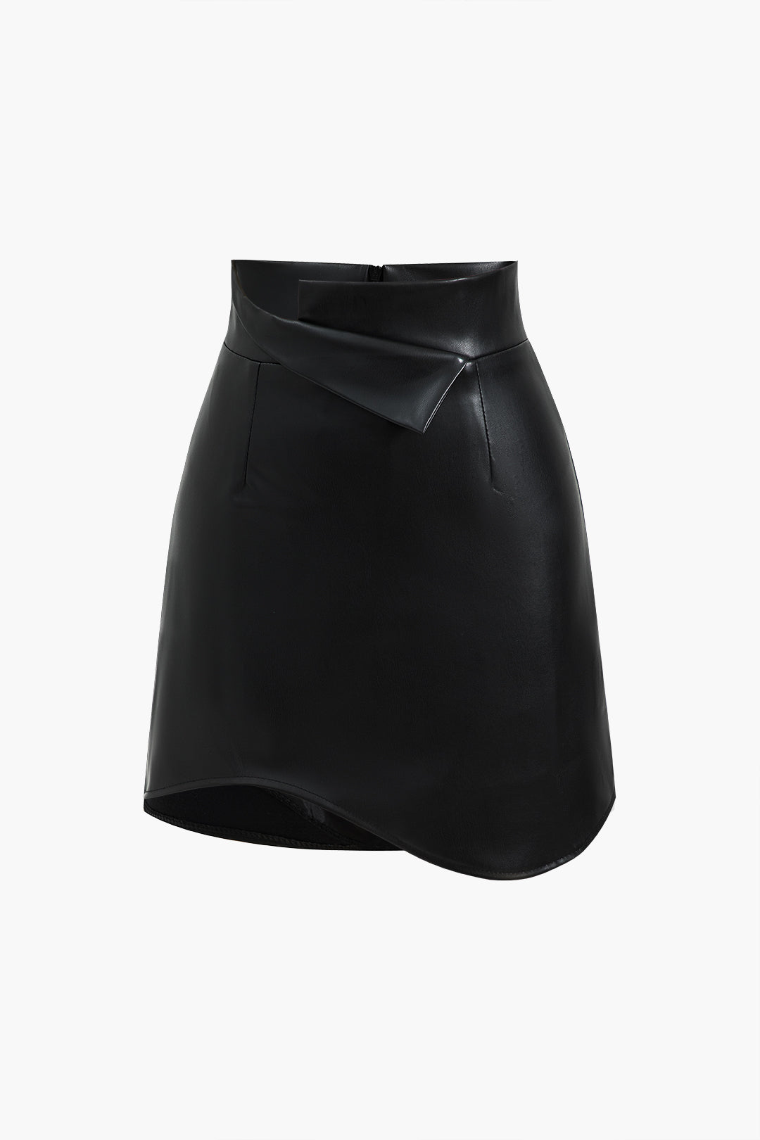 Asymmetrical Faux Leather Skirt