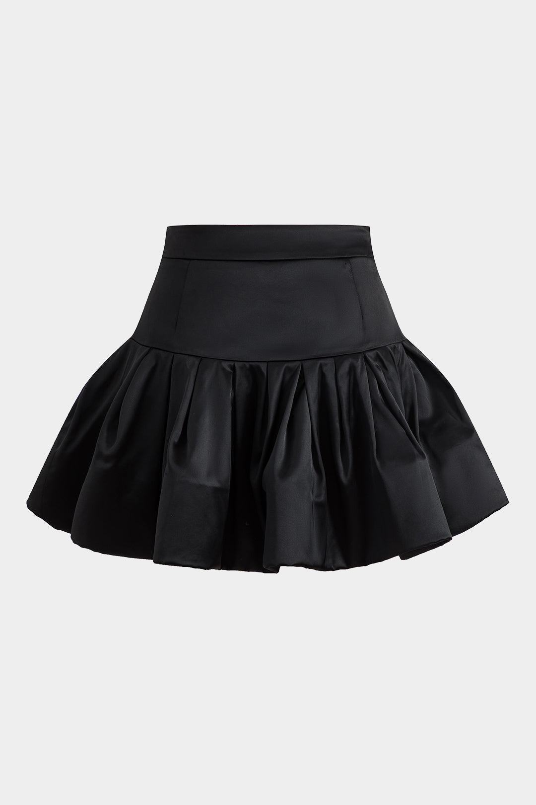 Satin Ruched Puff Skirt