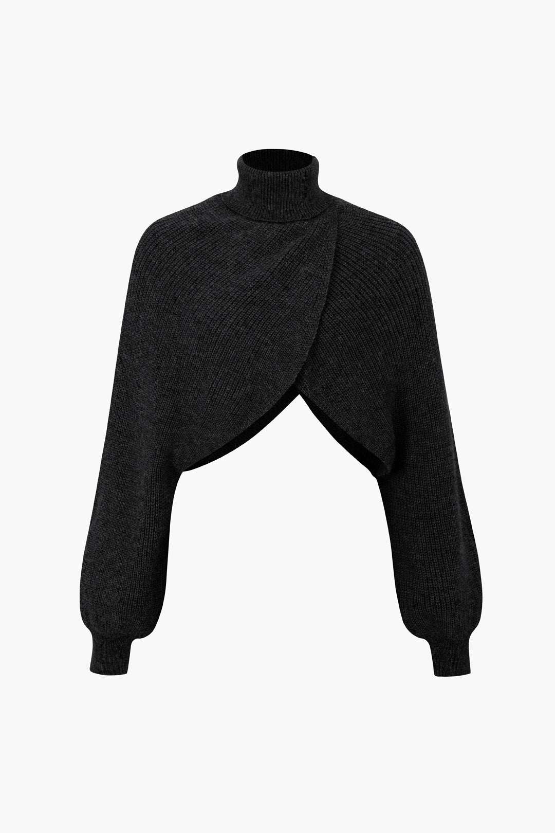 Batwing Sleeve Turtleneck Crop Sweater