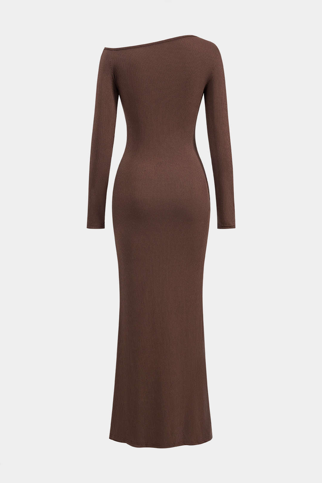 Metallic Beaded Cut Out Asymmetry Neck Long Sleeve Maxi Dress