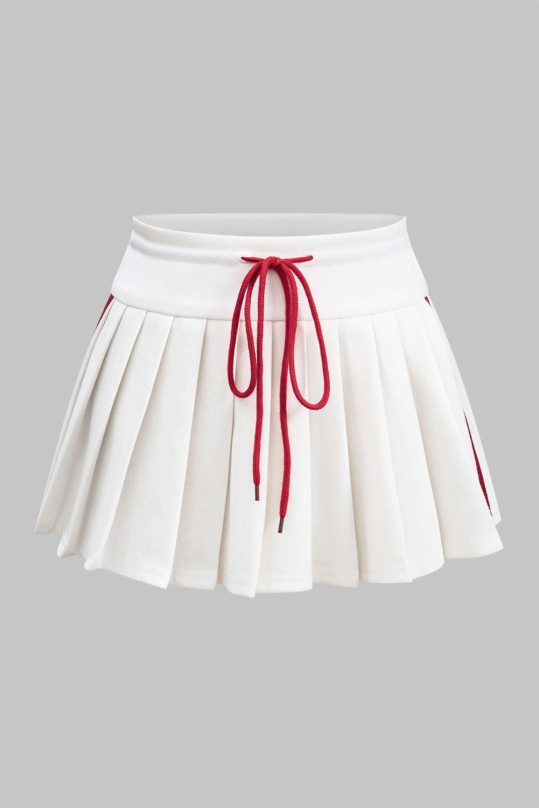 Drawstring Ruched Patchwork Skirt