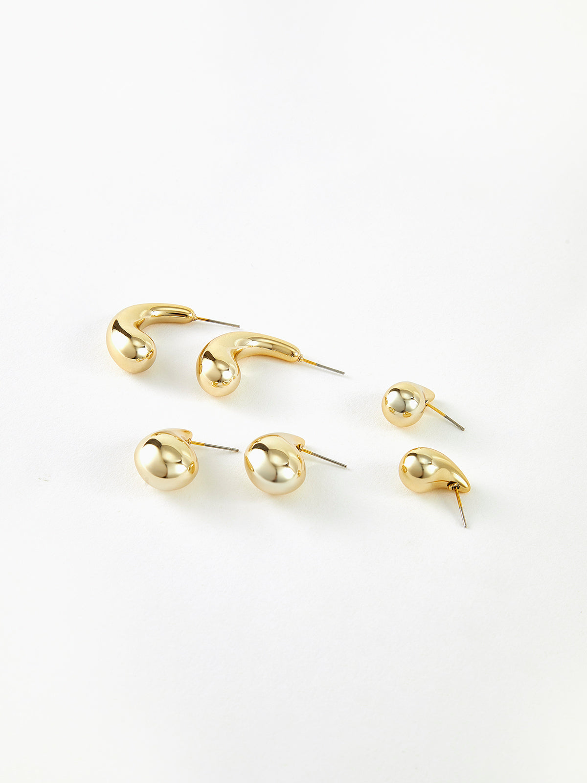 3pcs Water Drop Stud Earrings