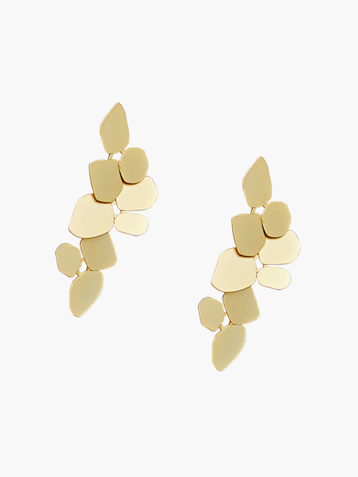 Leaves Panel Stud Drop Earrings