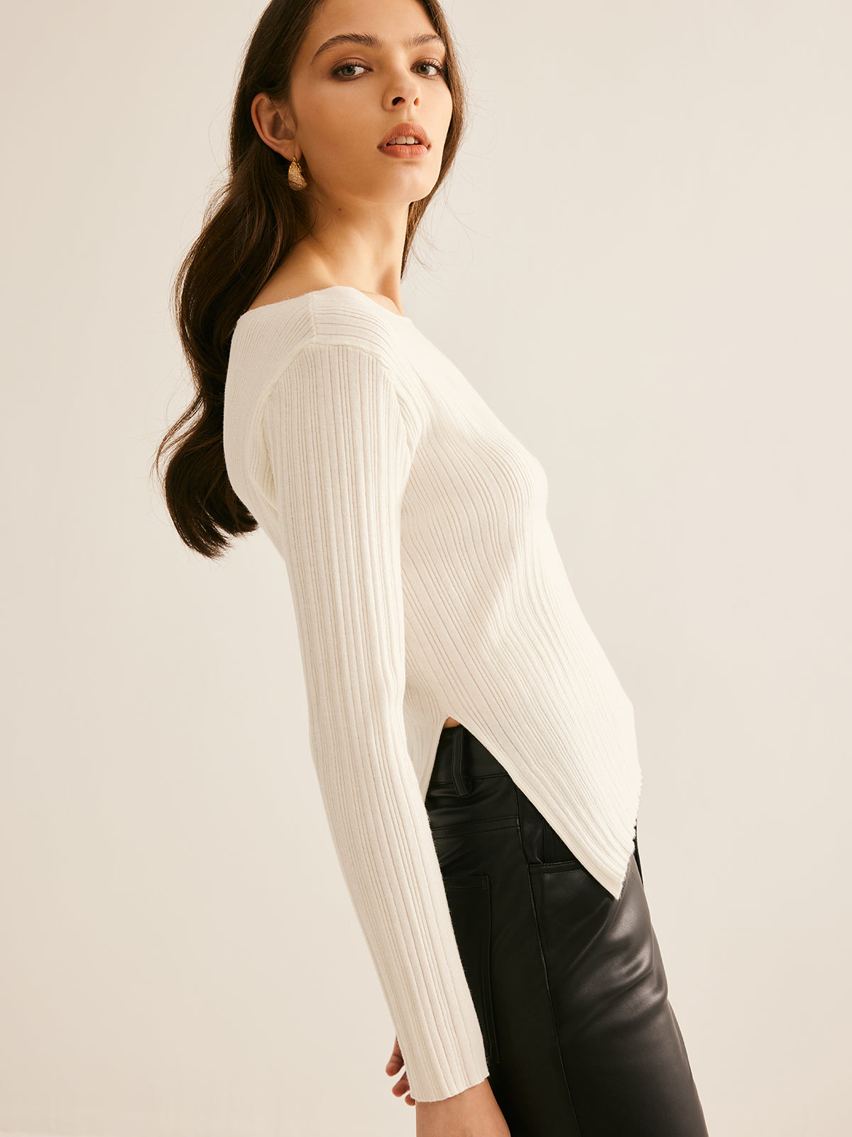 Casual Split Knit Top