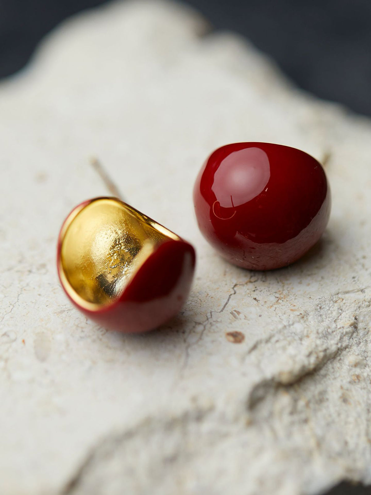 Chunky Cherry Hoop Earrings