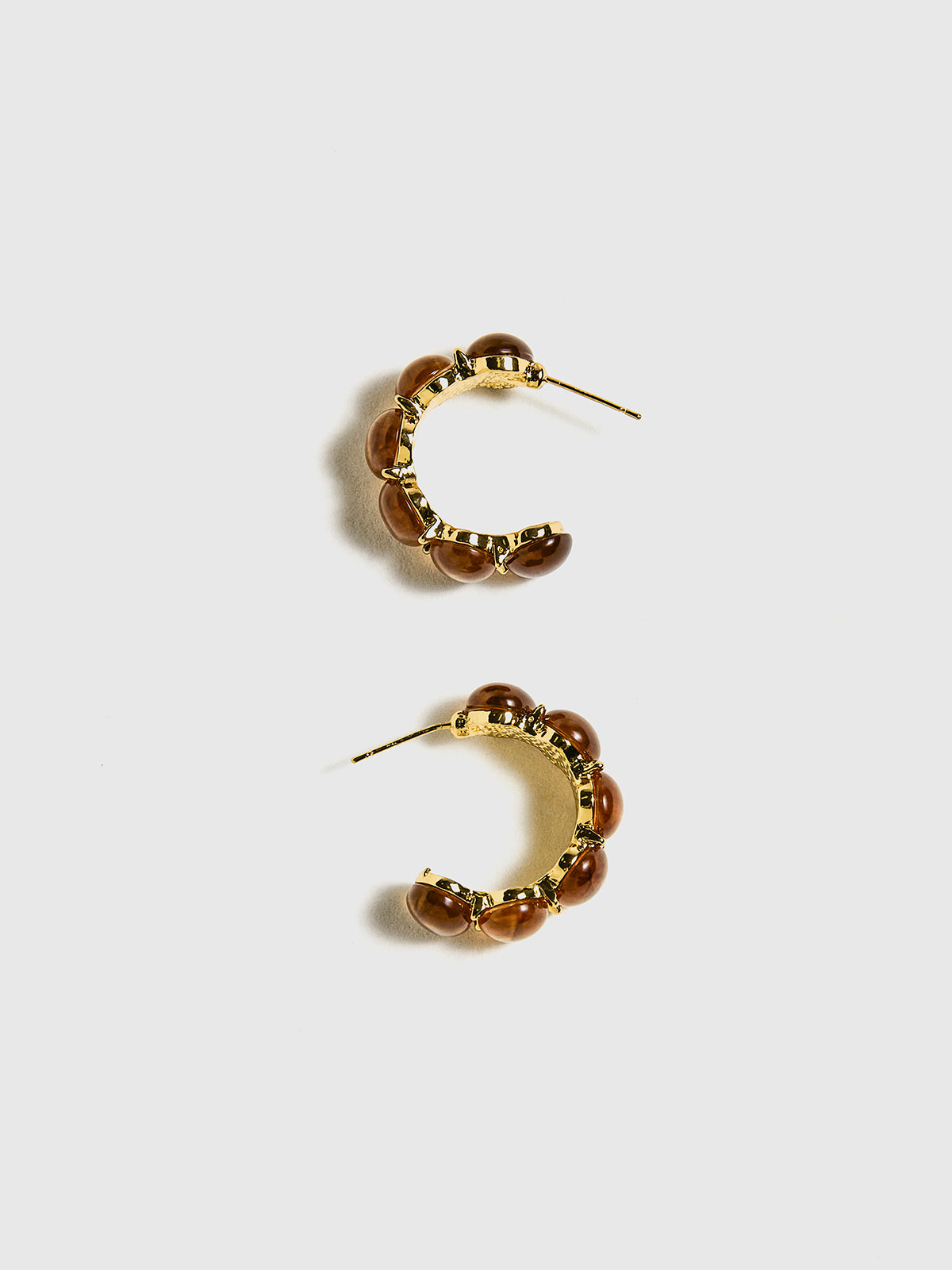 Vintage Beaded Hoop Stud Earrings