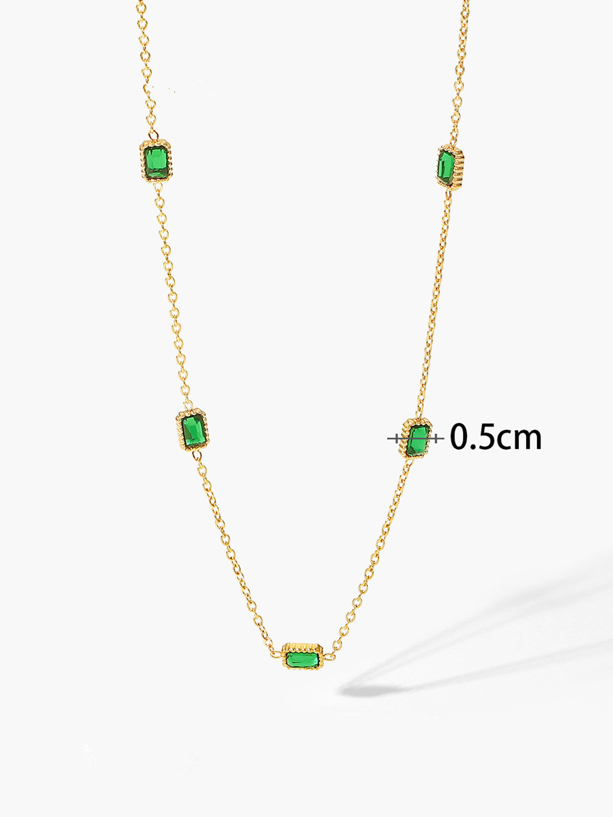 Square Green Zircon Necklace