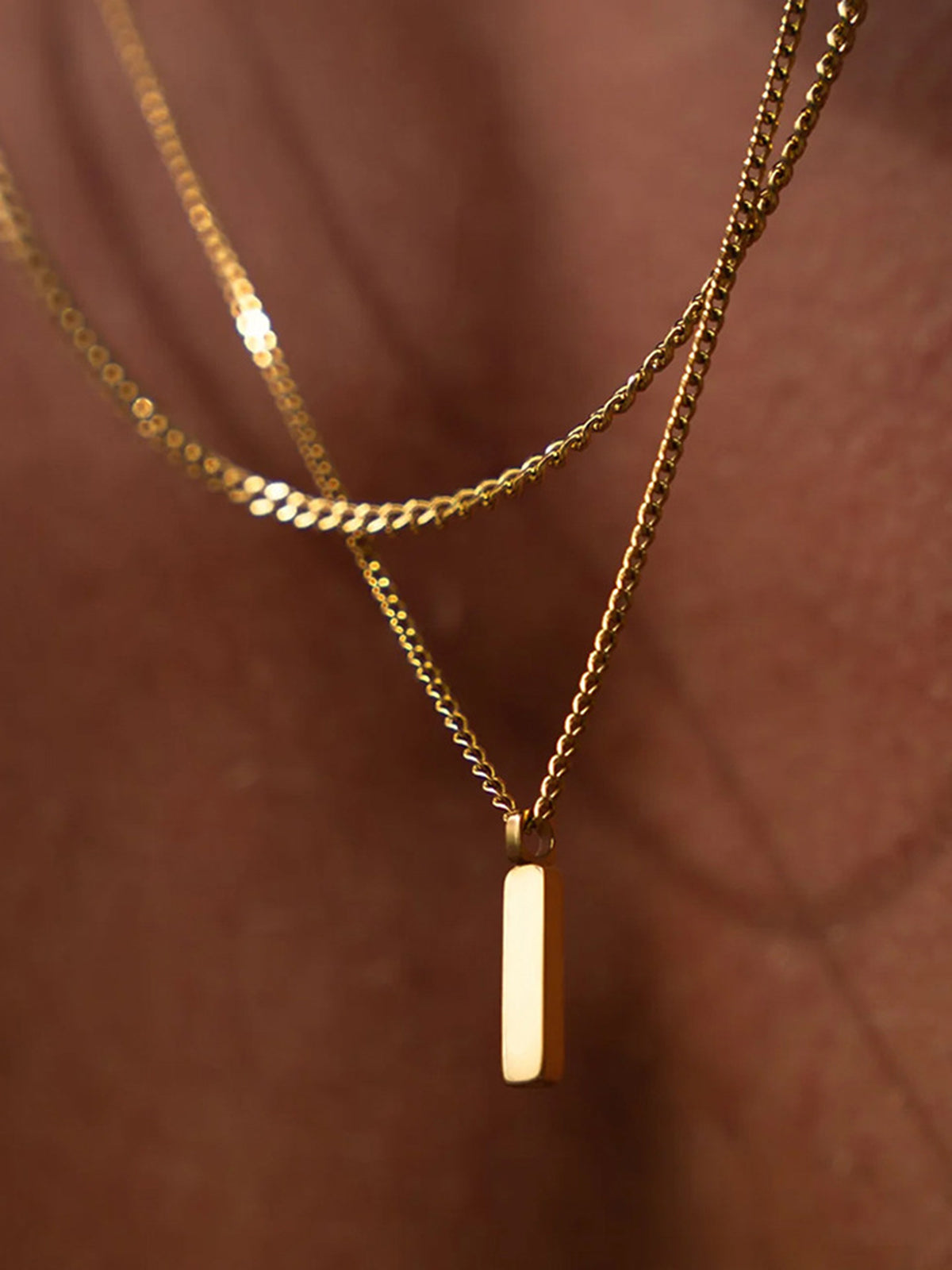 Golden Strip Pendant Necklace