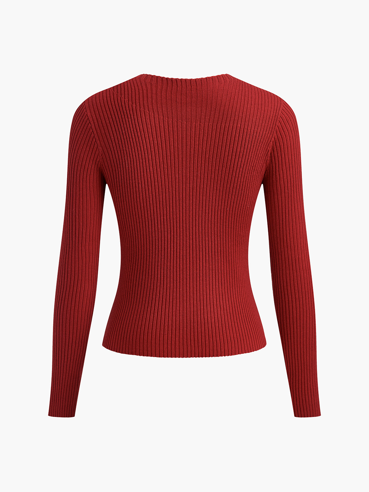 Knit Ribbed Crew Neck Asymmetric Top