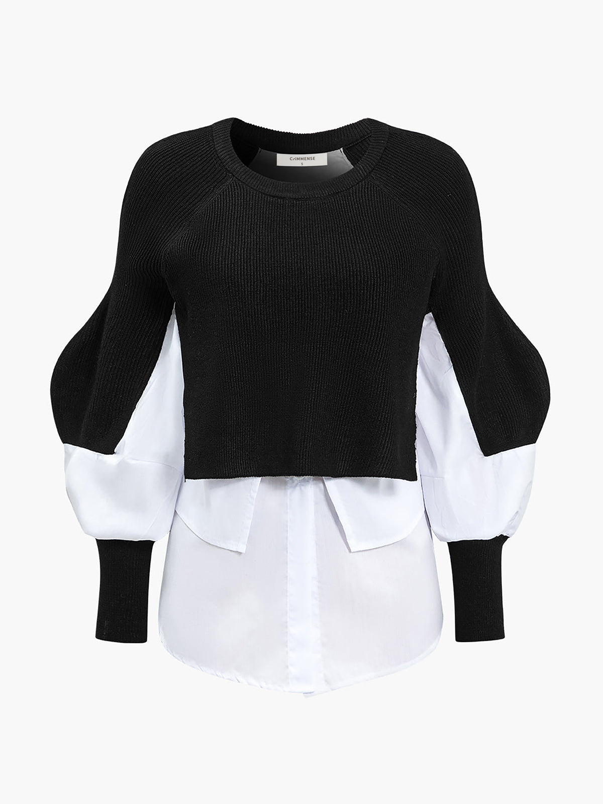 Two-Tone Panel Knit Top