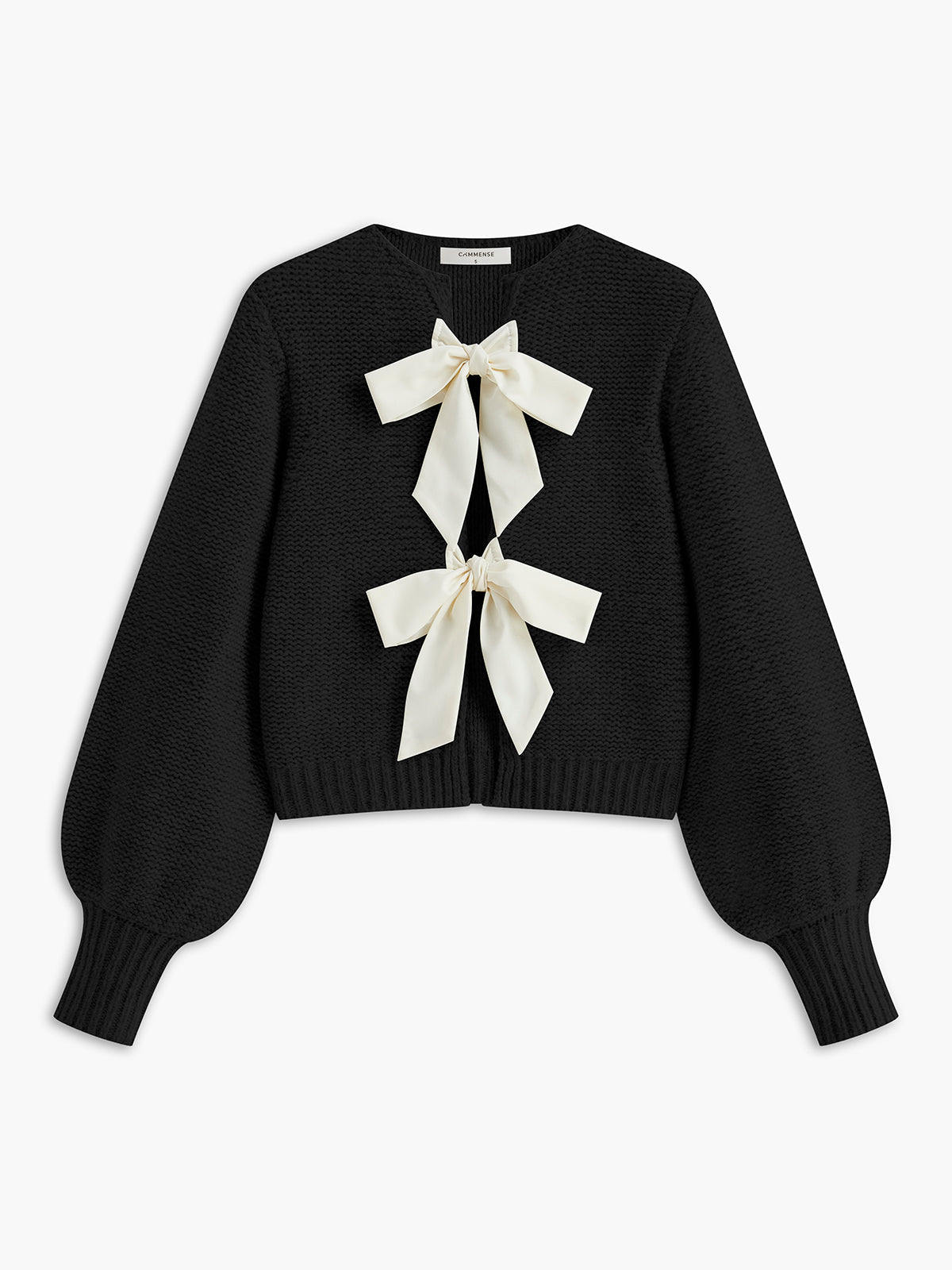 Crew Neck Bow Knit Top