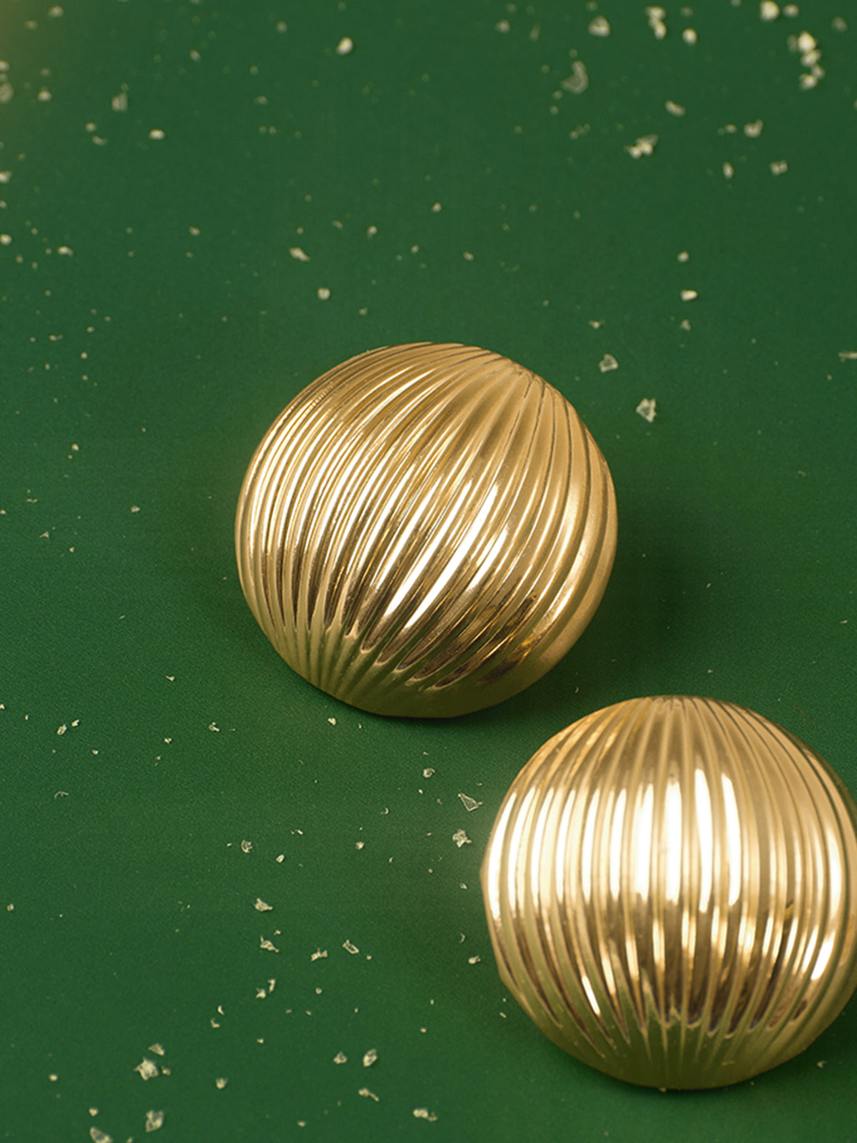 Half-Ball Ripple Stud Earrings