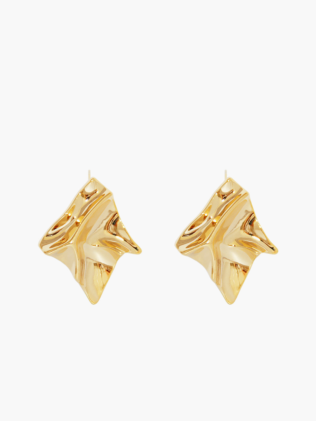 Minimalist Pleated Stud Earrings