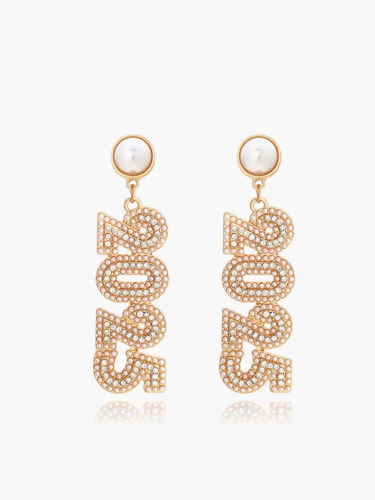 Rhinestone 2025 New Year Drop Earrings