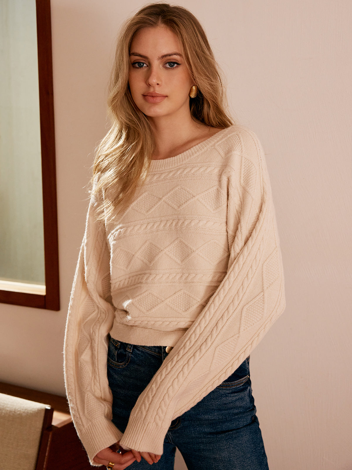 Tie Back Cable Knit Top