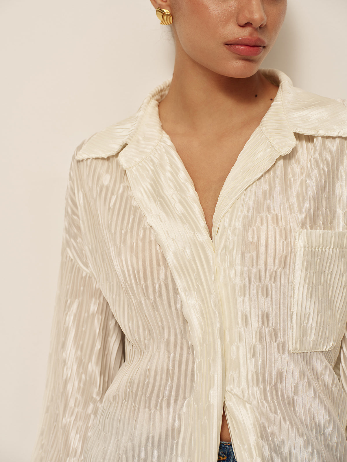 Textured Semi-Sheer Blouse