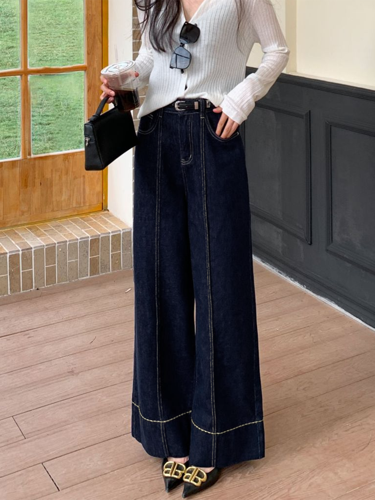 Wide Leg Denim Jeans