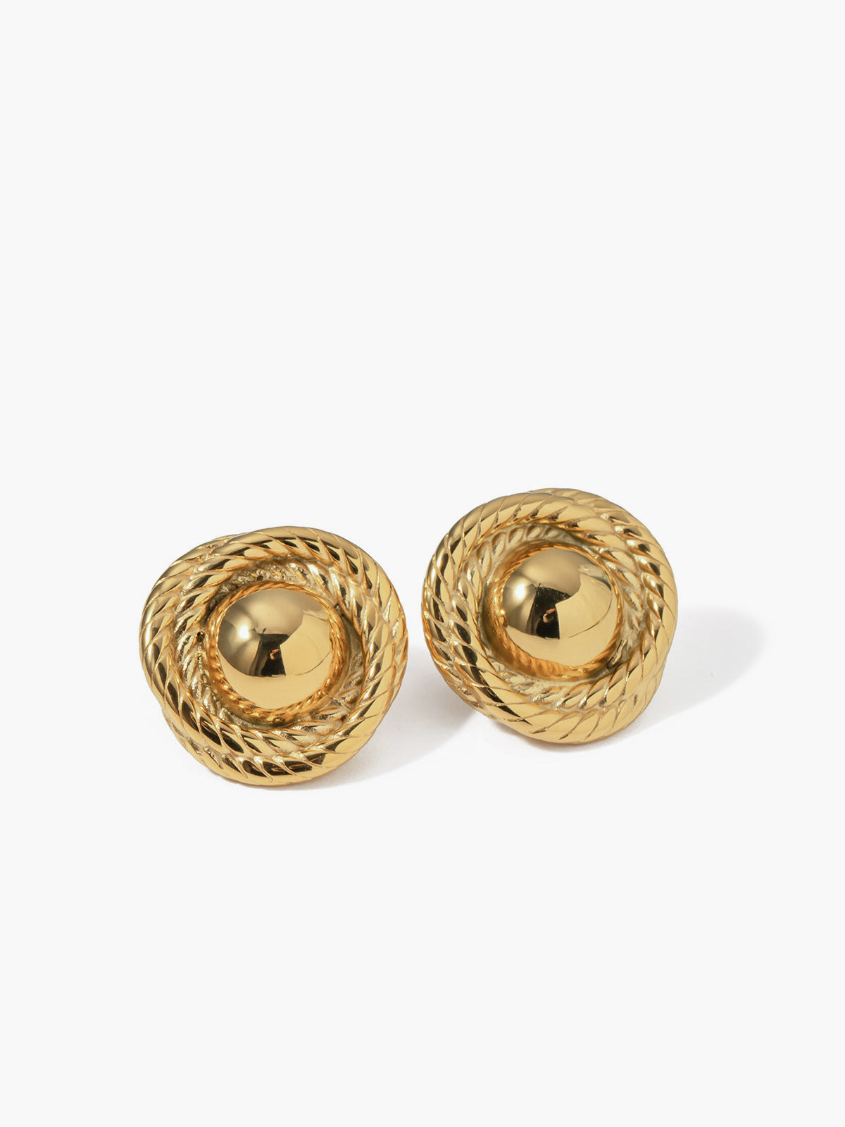 Screw Thread Round Earrings