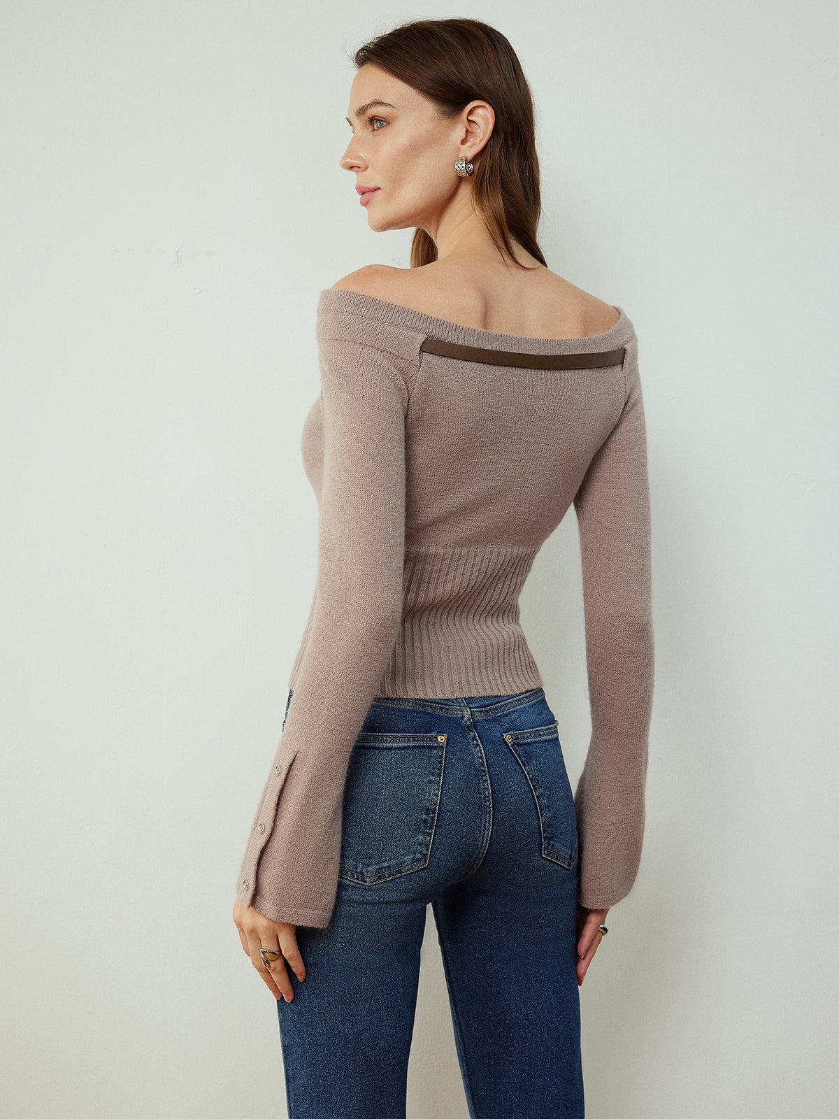 Detachable Belt Cinched Knit Top