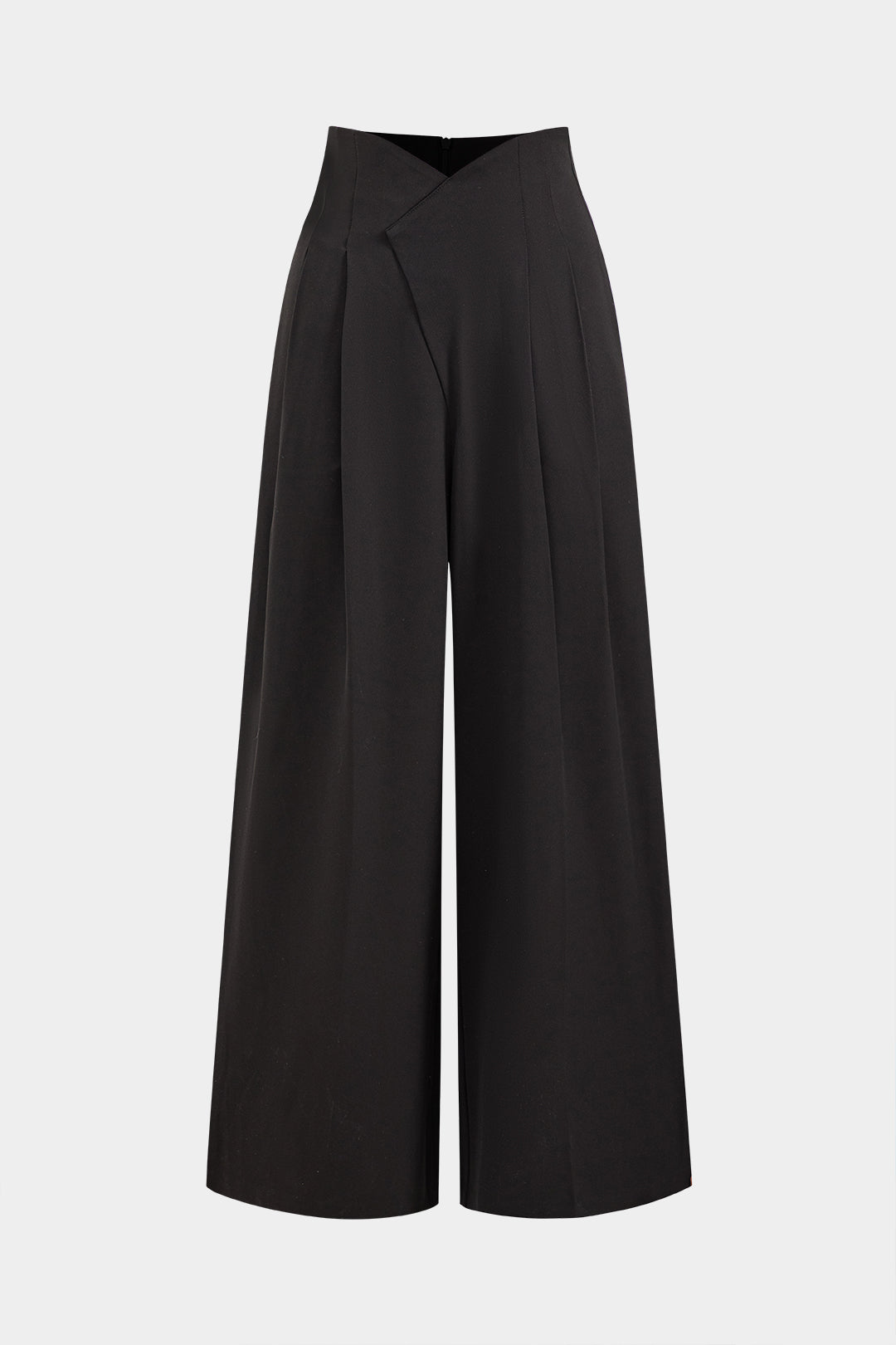 Pleated Asymmetrical Wide Leg Trousers