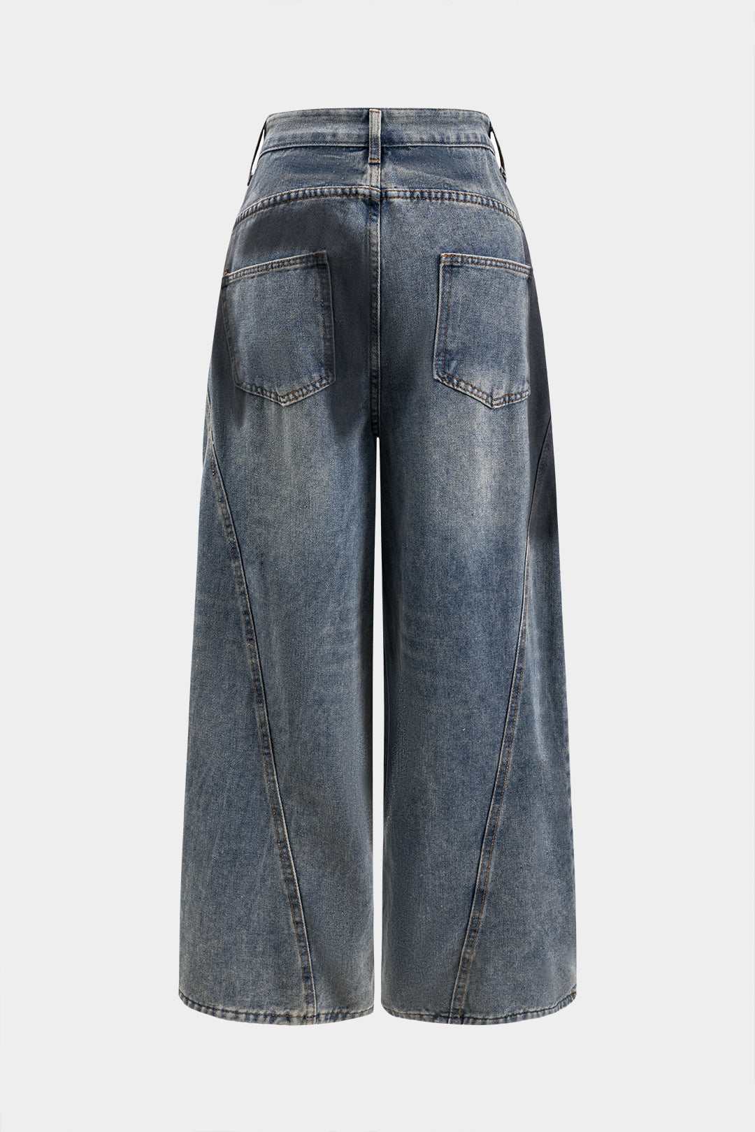 Ripped Pocket Wide Leg Jeans