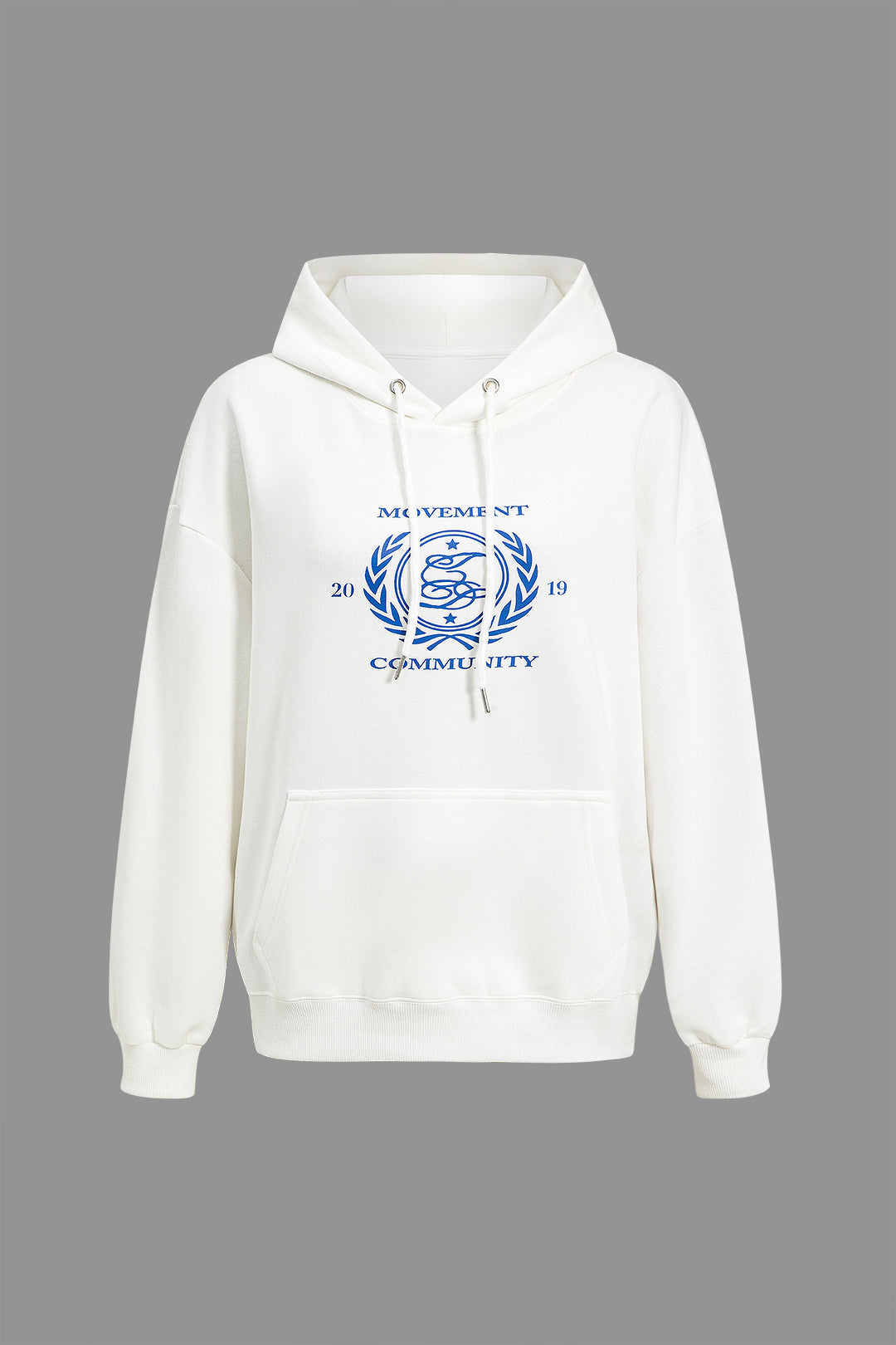 Letter Print Pocket Hoodie