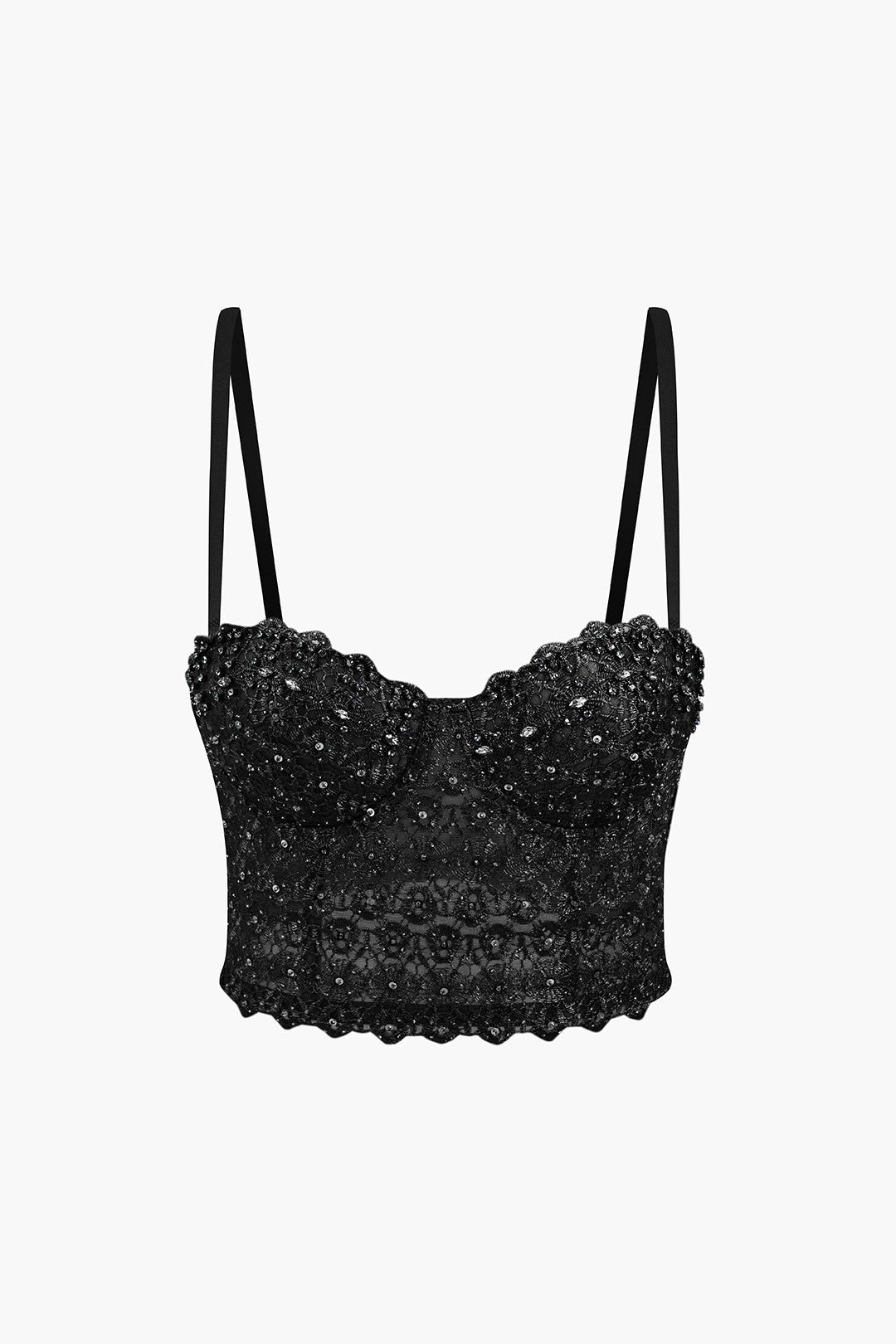 Rhinestone Lace Bustier Cami Top