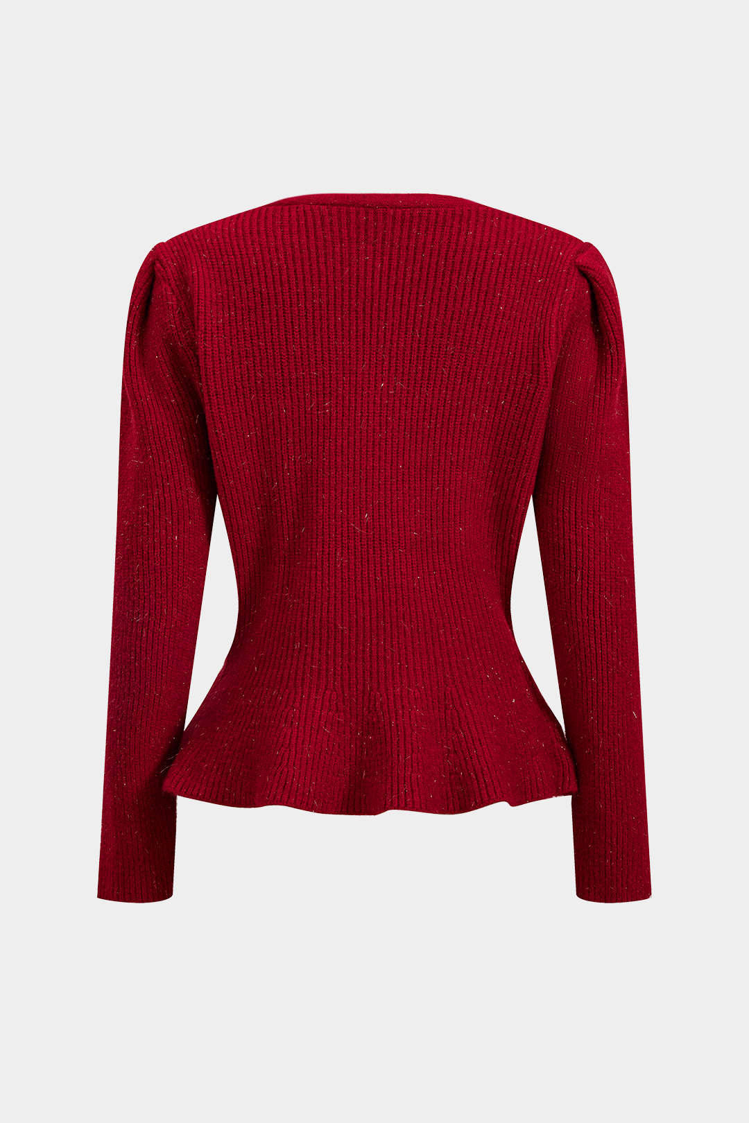 Sweater Button V-Neck Long-Sleeve Top