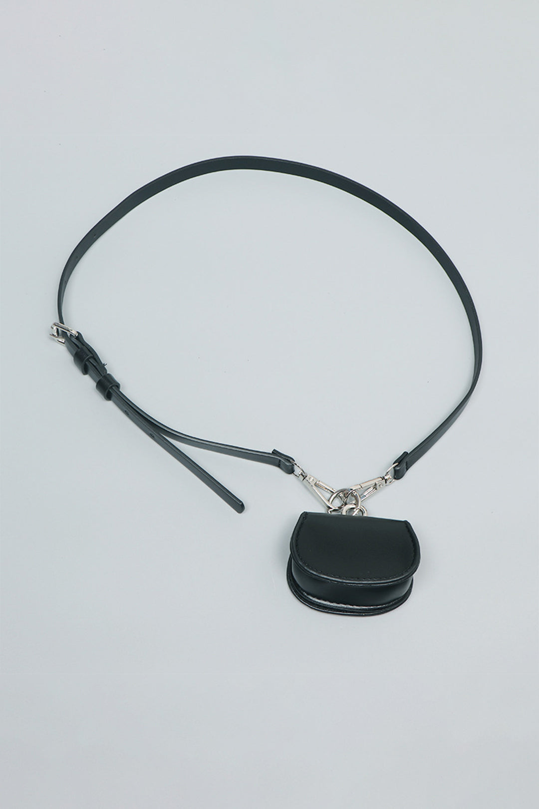 Faux Leather Chain Mini Pocket Waist Belt