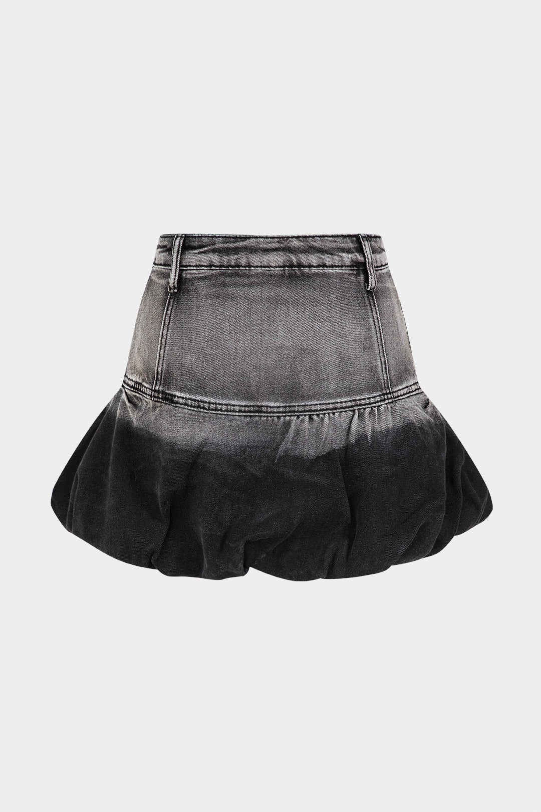 Denim Pocket Button Puff Skirt