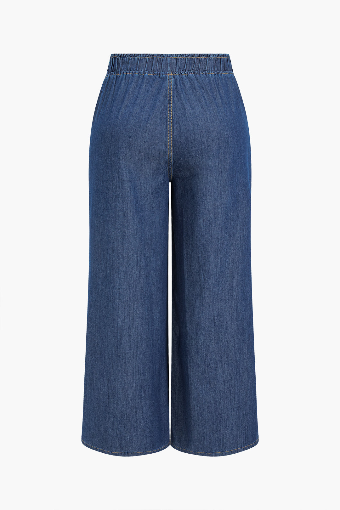 Plus Size High Waist Wide Leg Denim Trousers