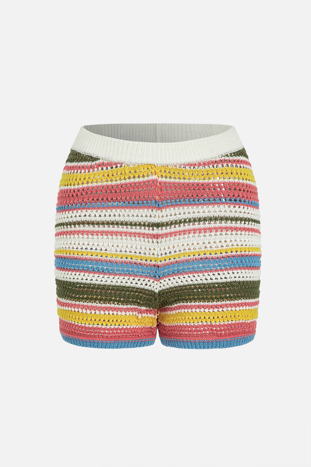 Knit Rainbow Stripe Shorts