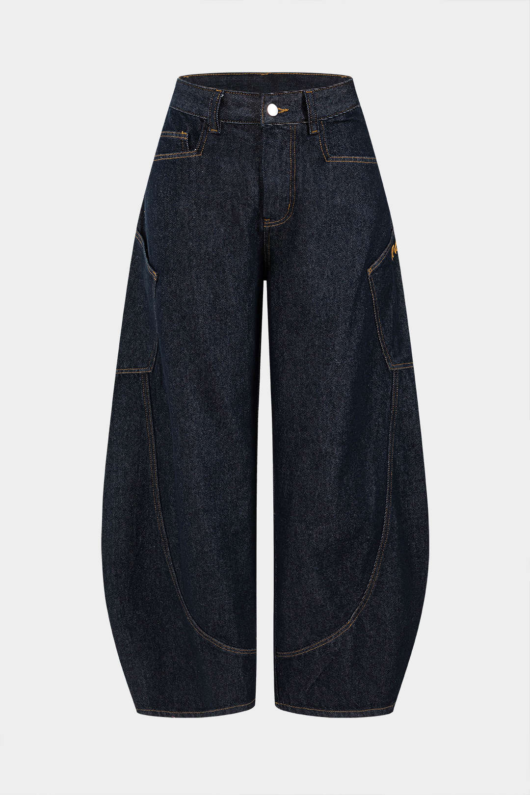 Washed Wide Leg Barrel Jeans