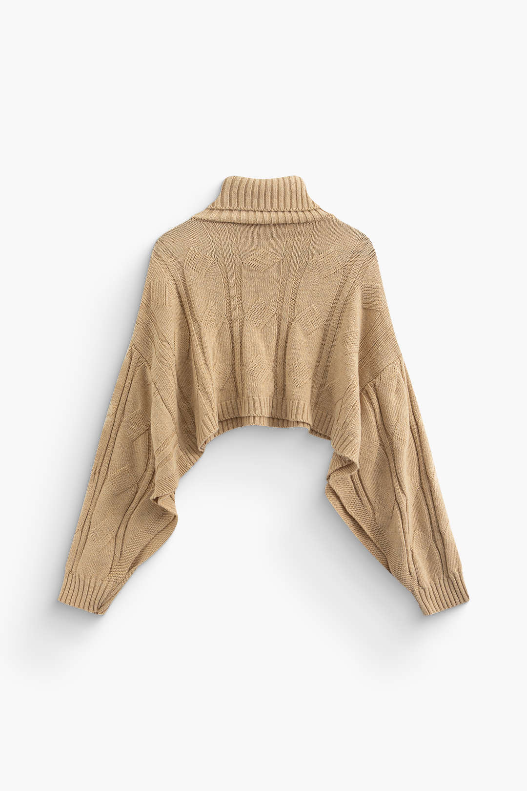 Basic Solid Knit Mock Neck Long-Sleeve Top