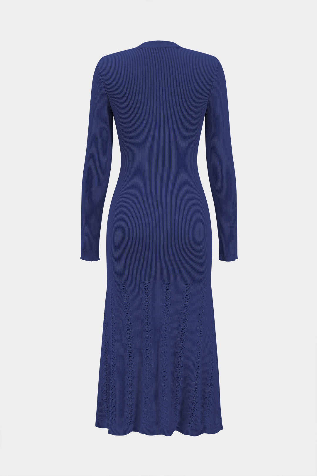 Knit Asymmetric Button Long Sleeve Dress