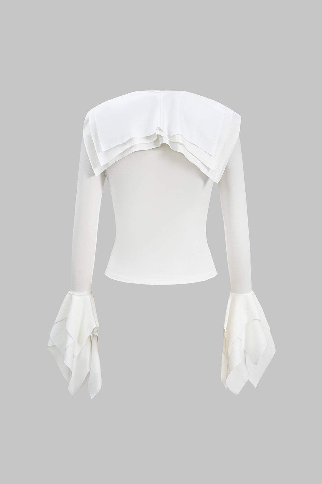 Faux Leather Ruffle Long-Sleeve Top