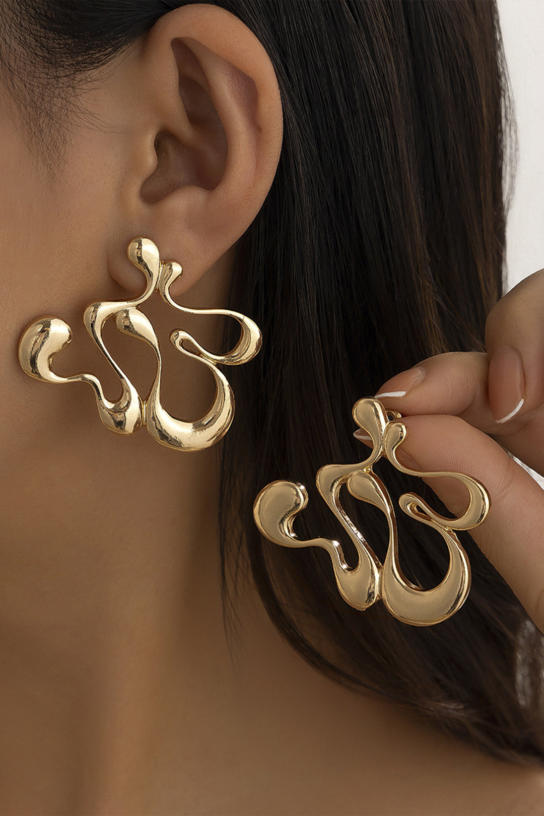 Metal Geometric Smooth Surface Earring