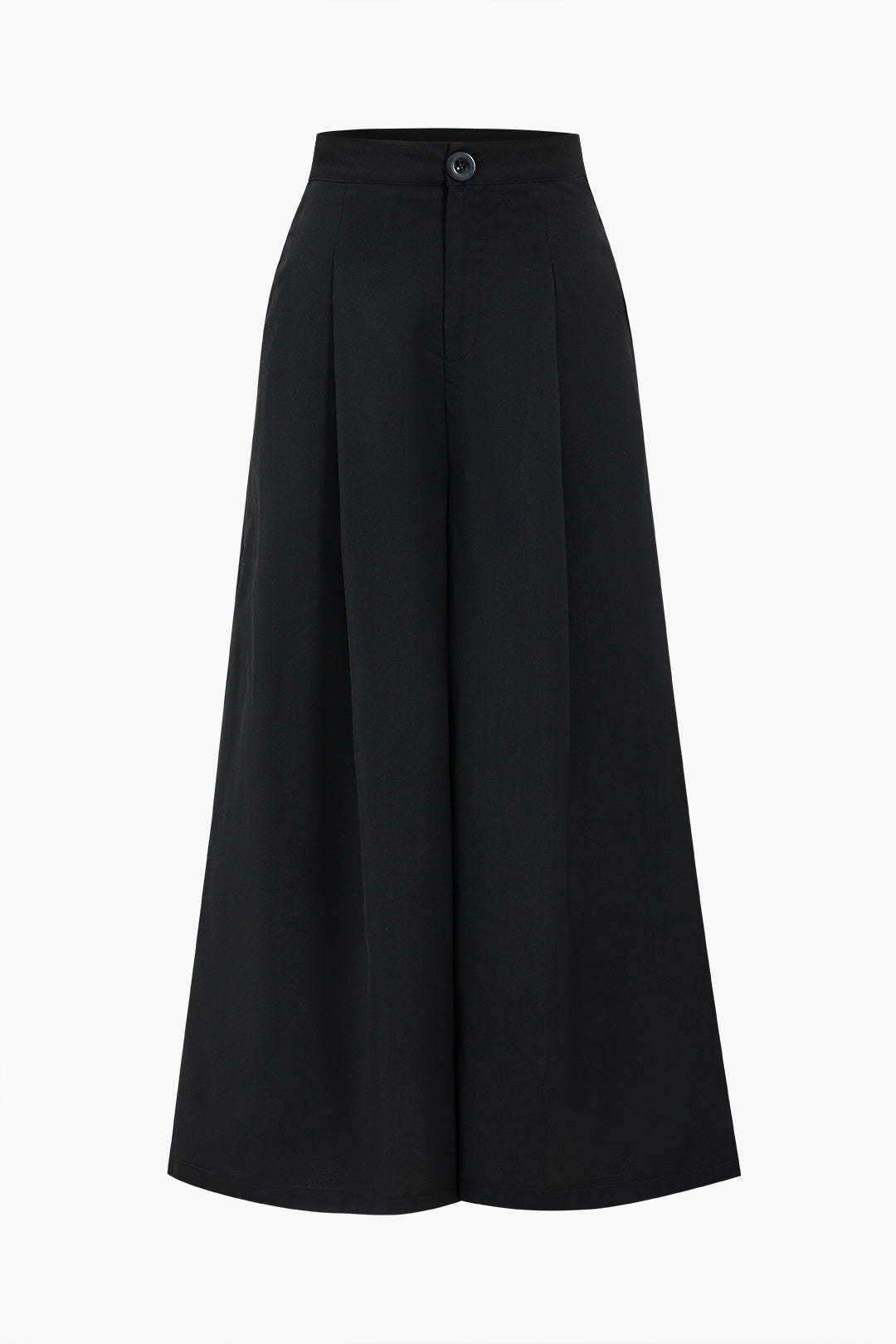 Pleated Button Wide Leg Trousers