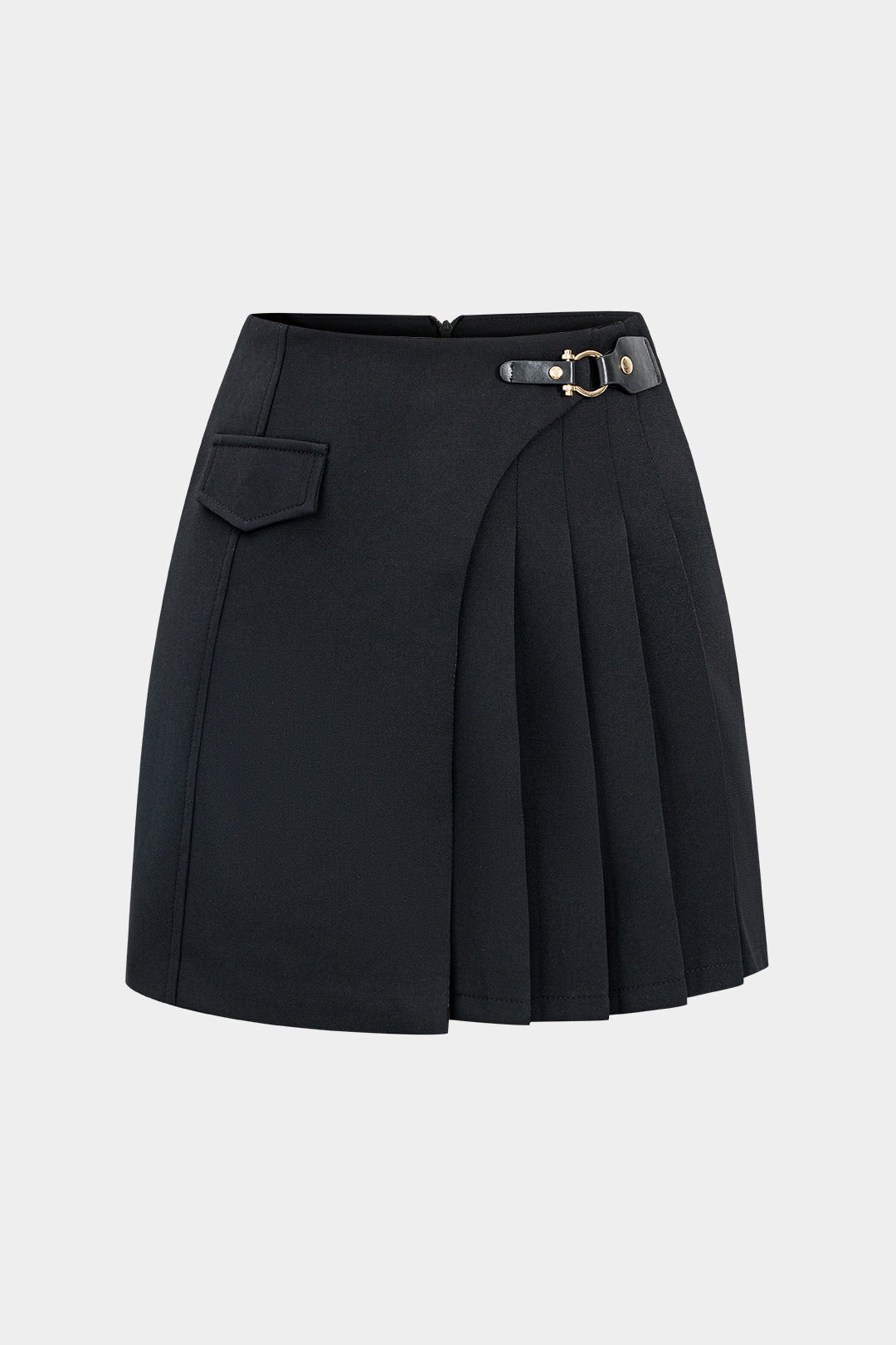 Asymmetrical Pleated High Waist Skirt