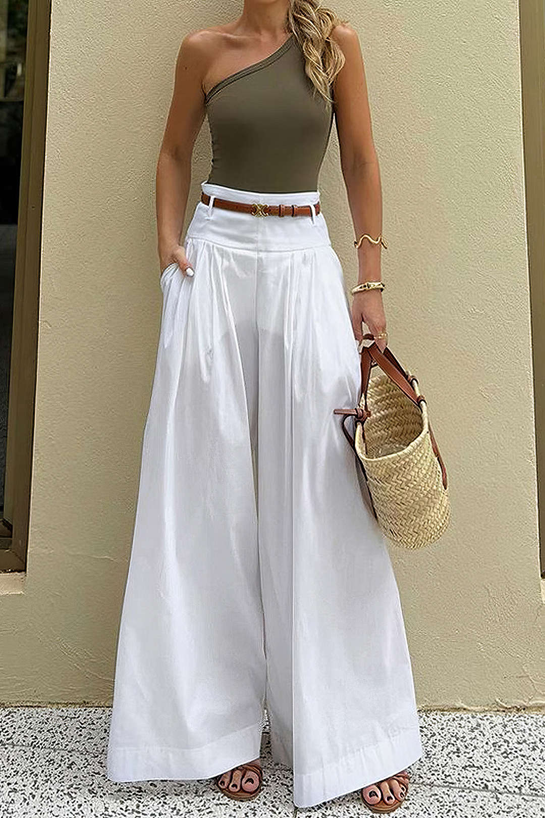 High Waist Wide Leg Trousers