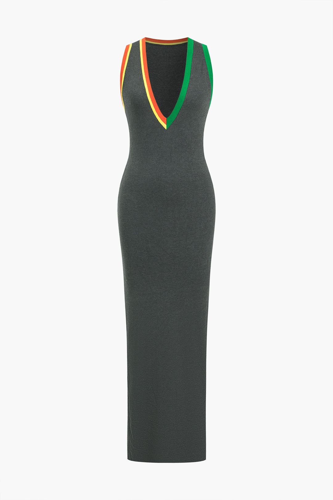 Knit Color Block Tank Maxi Dress